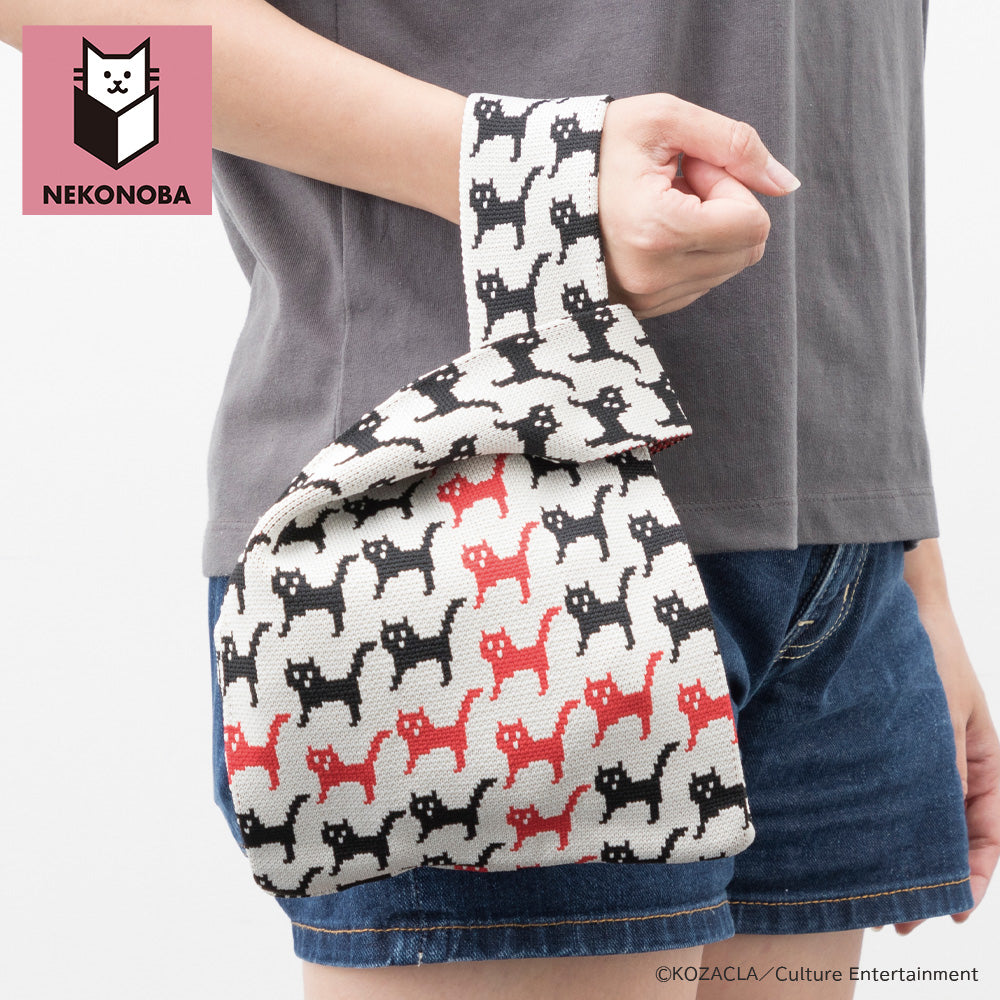 NEKONOBA ニットマルシェバッグ 千猫格子 小サイズ