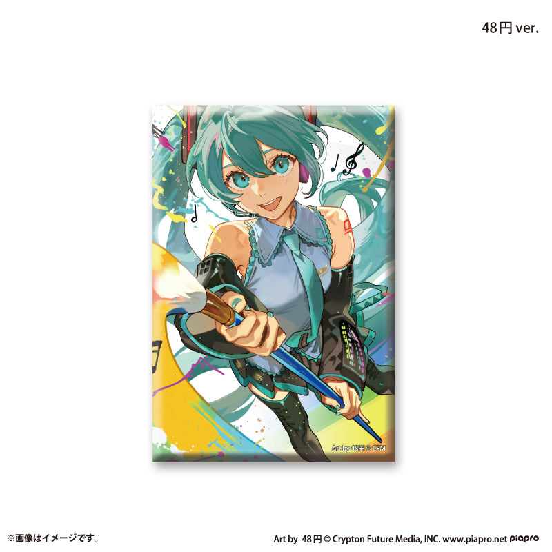 『初音ミク×スモールエス』 スクエア缶バッジ -48円 ver.-