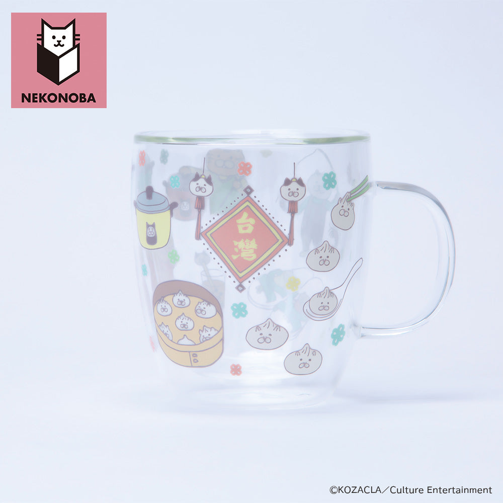 NEKONOBA ダブルウォールガラスマグ ゆかいなネコ(台湾ver.)