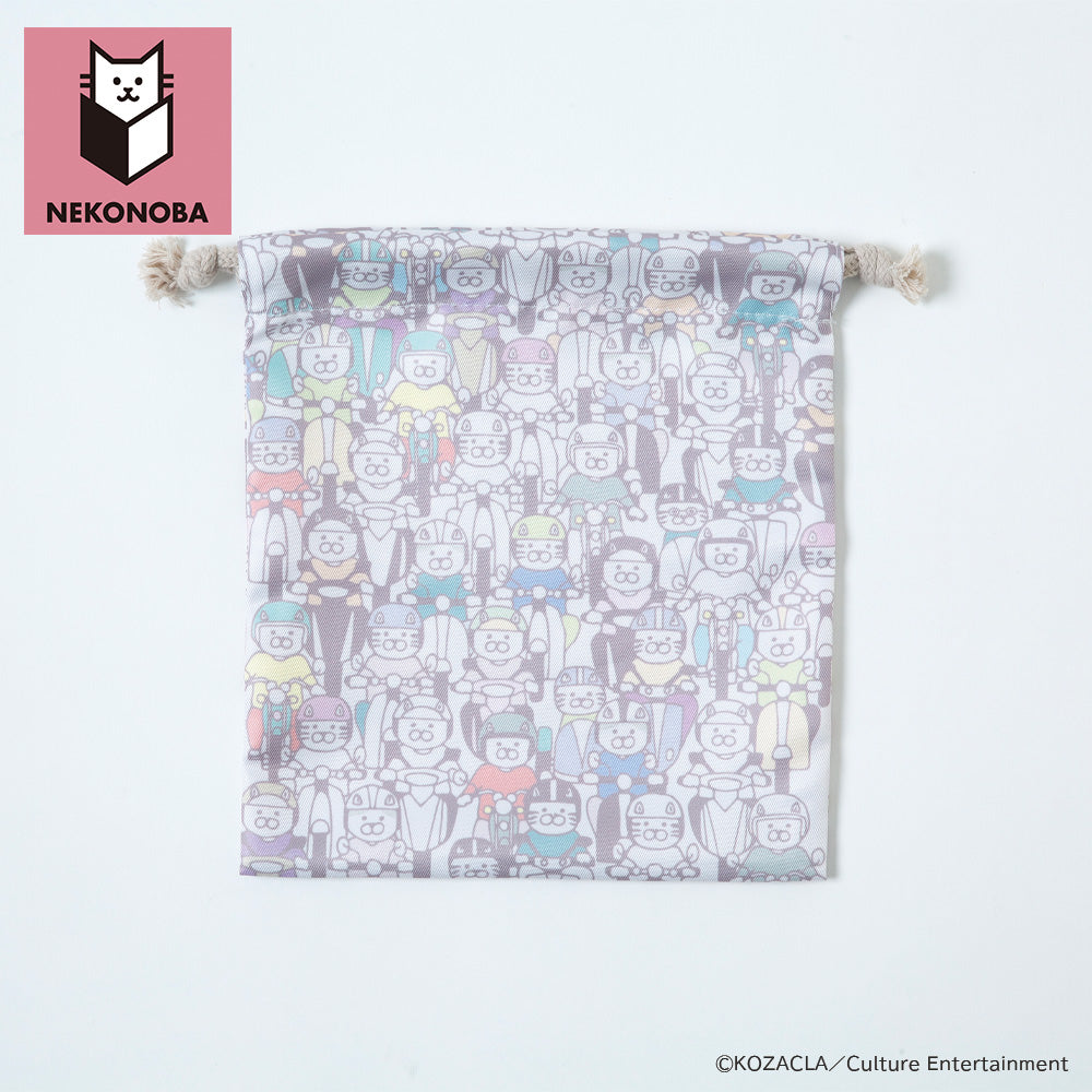 NEKONOBA 巾着3個セット ゆかいなネコ(台湾ver.)MOTOR CATS&ボーダー&小籠包ネコ