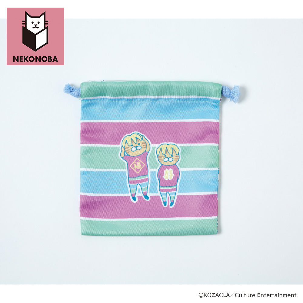 NEKONOBA 巾着3個セット ゆかいなネコ(台湾ver.)MOTOR CATS&ボーダー&小籠包ネコ