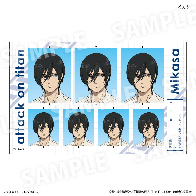 進撃の巨人 証明写真風ステッカー ミカサ