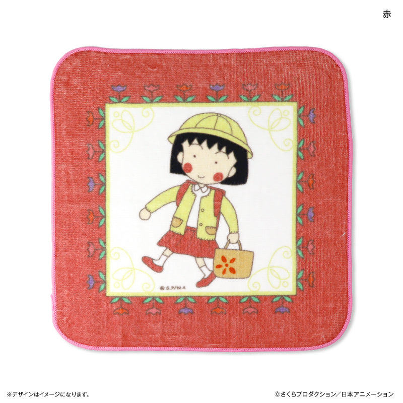 ちびまる子ちゃん ハンドタオル 赤