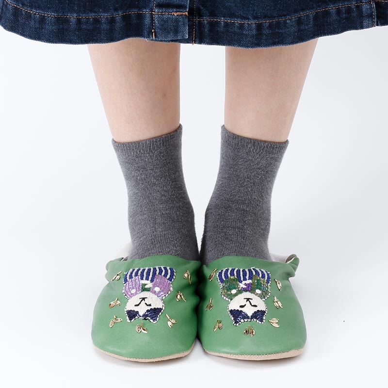 tamao×KOZACLA 刺繍ルームシューズ ねこ茶商