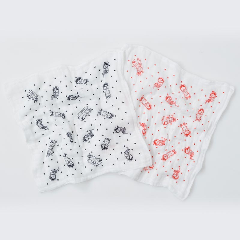 ふんわり8重ガーゼハンカチ2枚セット NYASA