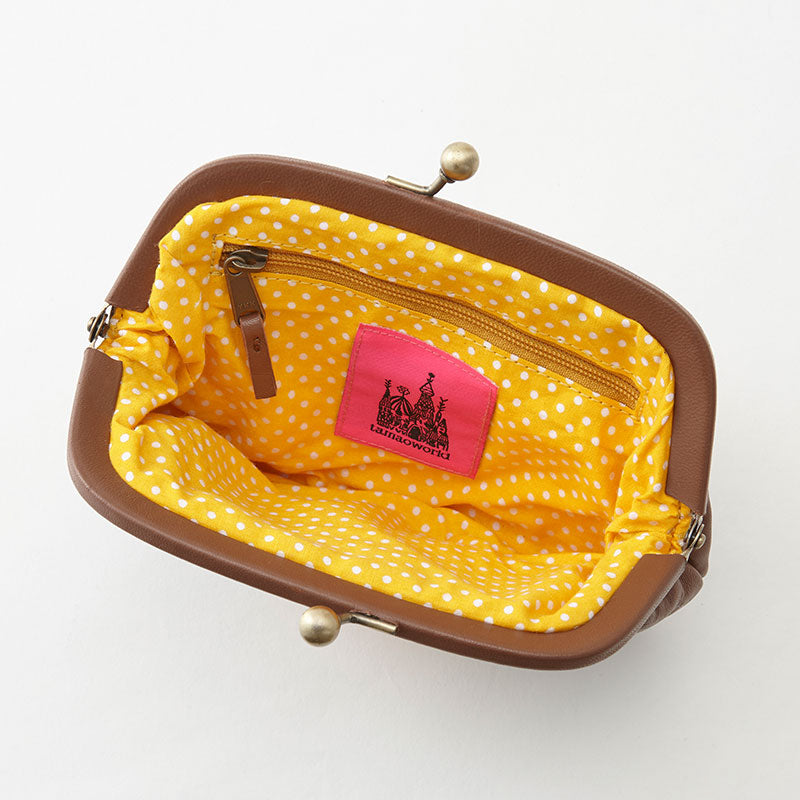 刺繍がま口ポーチ ポムポムプリン