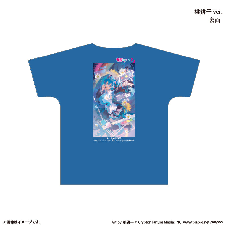 『初音ミク×スモールエス』 フルグラフィックTシャツ -桃饼干 ver.