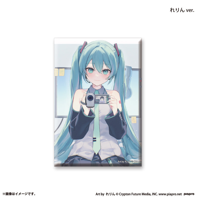 『初音ミク×スモールエス』 スクエア缶バッジ -れりん ver.-