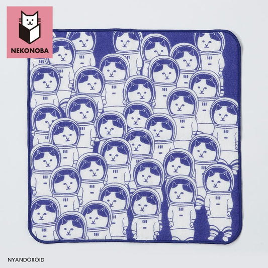 柔らかガーゼパイルハンカチ NYANDOROID