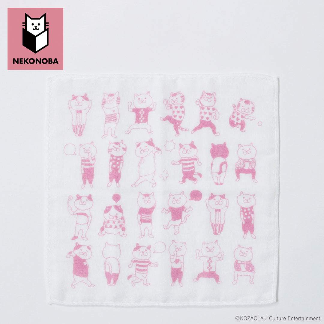 8重ガーゼハンカチ 電球ネコ(*ΦωΦ*)柄 8重ガーゼハンカチ 電球ネコ(*ΦωΦ*)柄