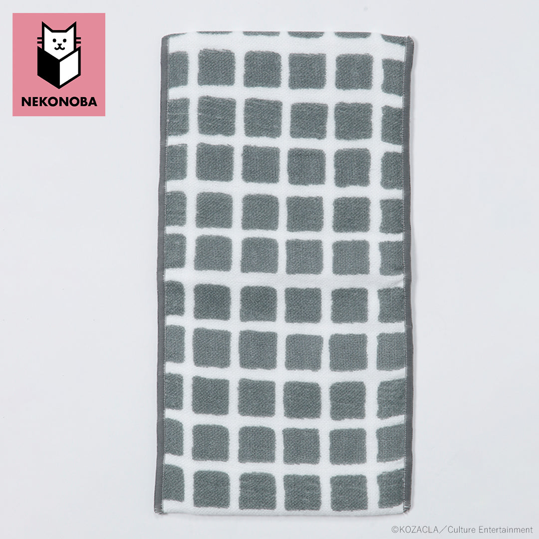 すごーく便利なタオルハンカチ　チェック　グレー