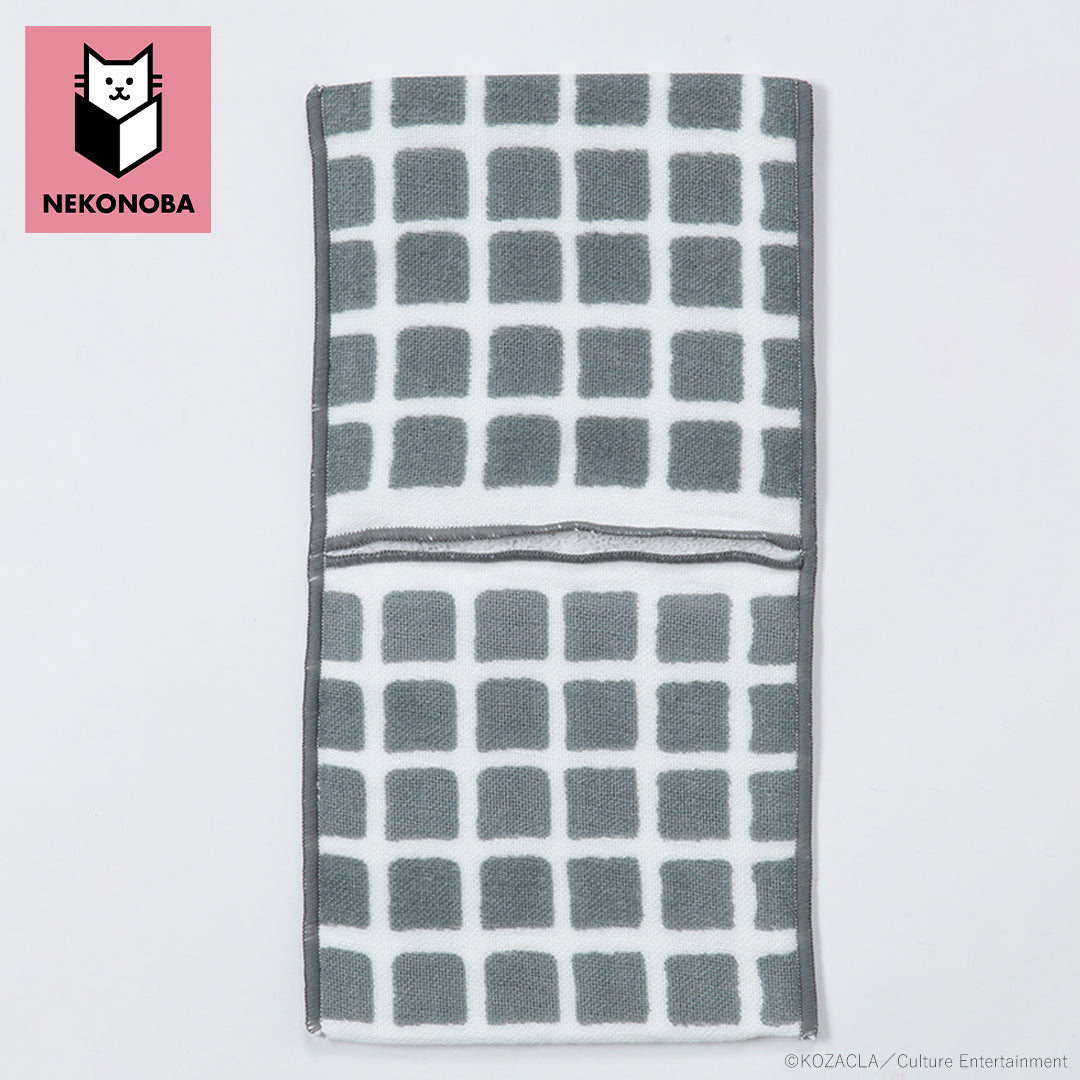 すごーく便利なタオルハンカチ　チェック　グレー