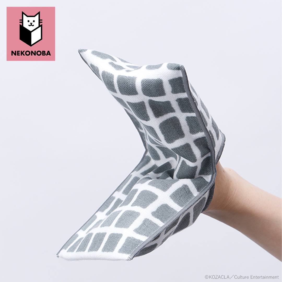 すごーく便利なタオルハンカチ　チェック　グレー