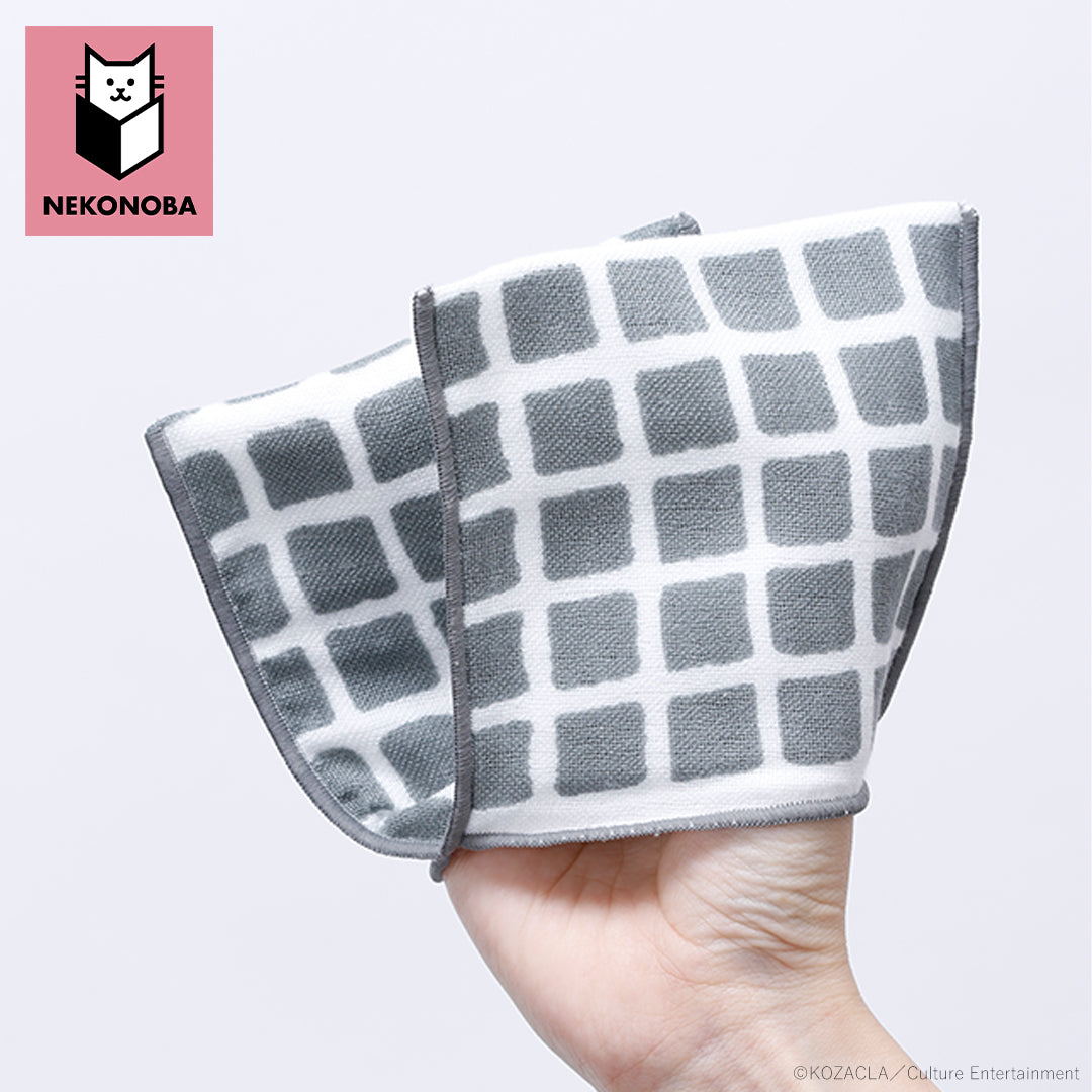 すごーく便利なタオルハンカチ　チェック　グレー