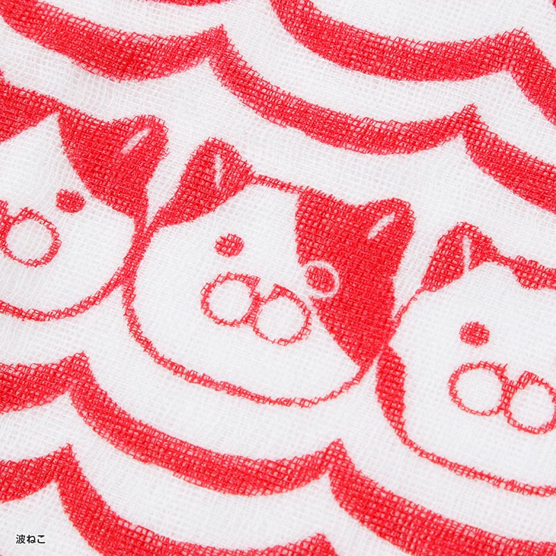 ふんわり8重ガーゼハンカチ2枚セット 波ねこ – FAN+Life
