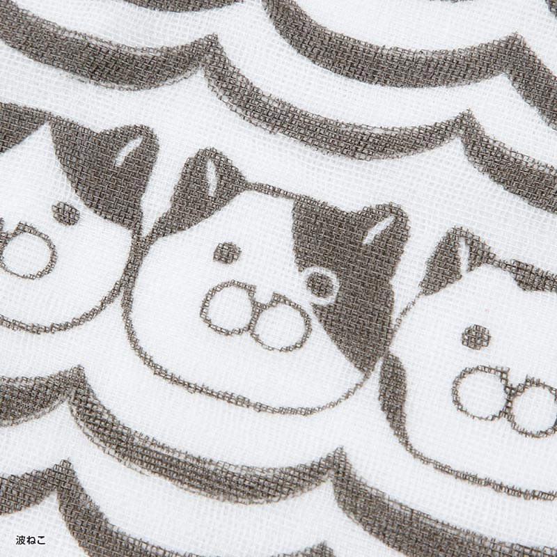 ふんわり8重ガーゼハンカチ2枚セット 波ねこ – FAN+Life