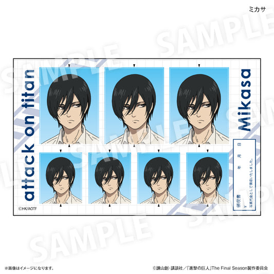 進撃の巨人 証明写真風ステッカー ミカサ