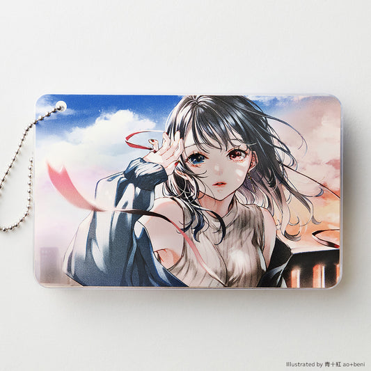 スライドカードケース 青十紅