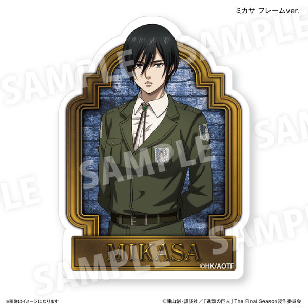 進撃の巨人 ミカサ きゃにめ 缶バッジ3点 cd柄ポストカード7